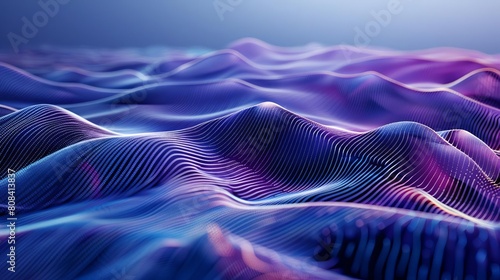 Blue and purple abstract waves, evoking a sense of digital depth or virtual reality