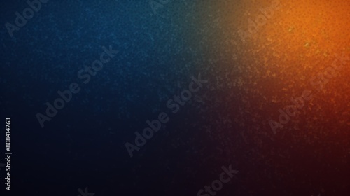 Grainy background abstract dark orange yellow blue color gradient.