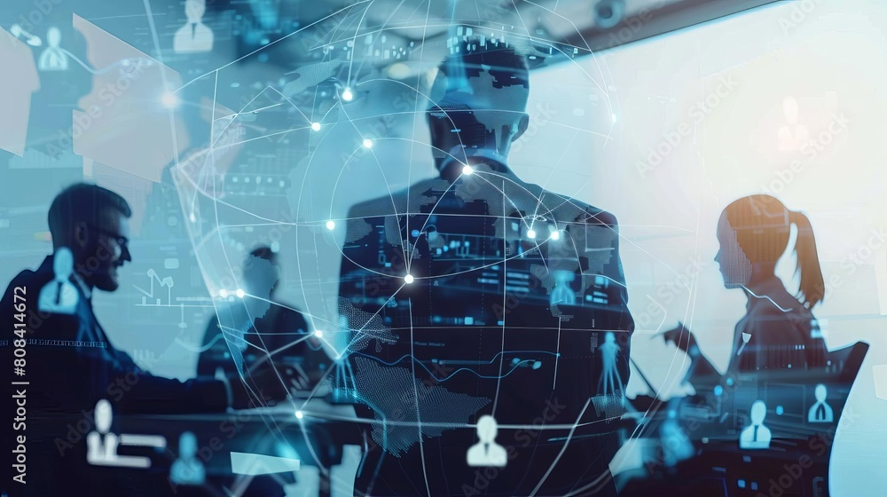 Fototapeta premium Business executive discussing virtual communication strategies