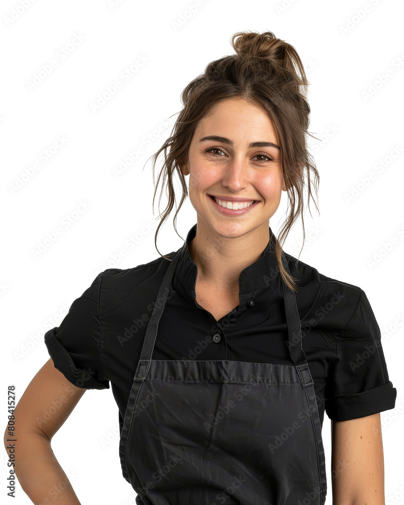 Φωτογραφία Portrait of a confident female foodservice worker, transparent background (PNG)