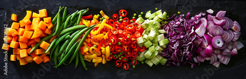 Colorful Assortment of Chopped Vegetables