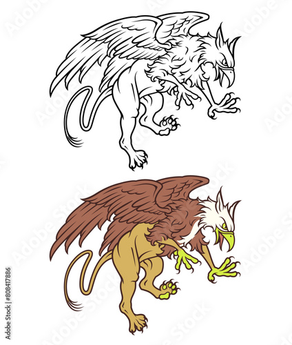 Griffin Mythological Creature Vector Art