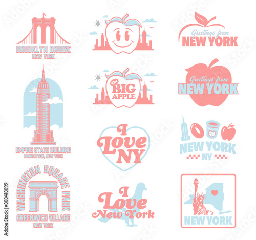 New York Theme and Landmark Vector Pack