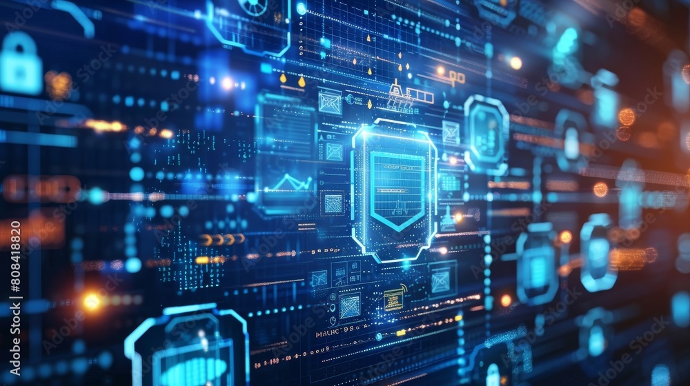 Technology Concept: Endpoint Security Solutions, various endpoint security solutions. Technology Concept: Endpoint Security Solutions, various endpoint security solutions.