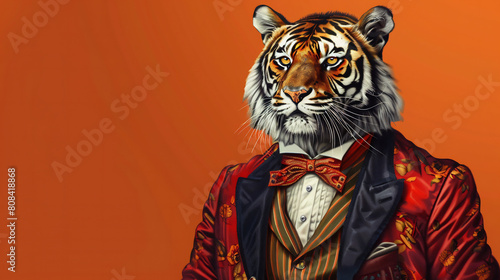 Stylish Tiger in High-End Couture Ensembles