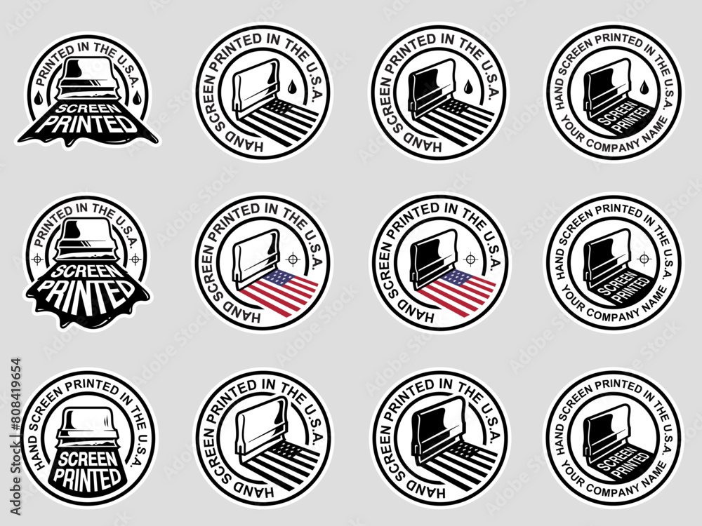 Screen Print Icon Badge Vector Art Screen Print Icon Badge Vector Art
