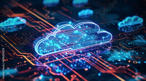 Technology Concept : : Efficient Cloud Computing, demonstrating the speed and reliability