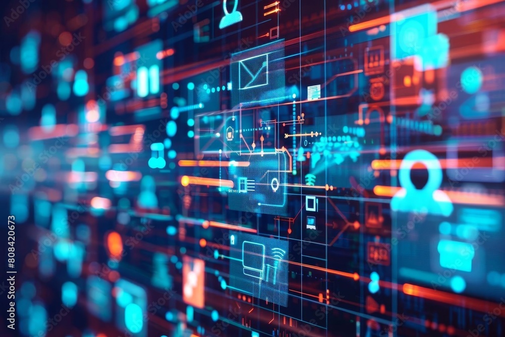 Detailed display of technology icons, categorizing various aspects of modern innovations and digital solutions Detailed display of technology icons, categorizing various aspects of modern innovations and digital solutions