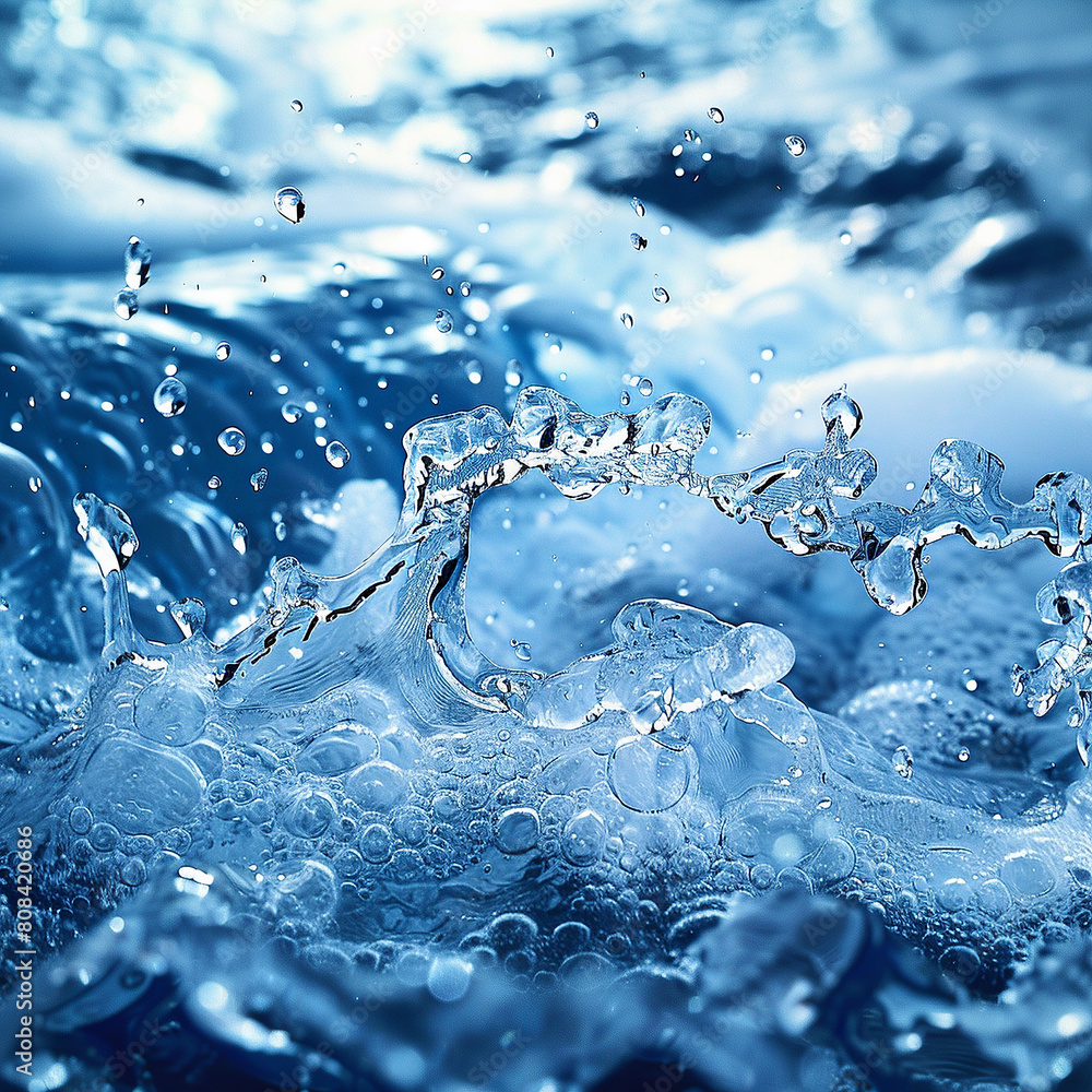 water drops on blue water drops on blue