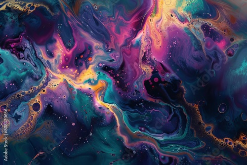 Detailed and colorful digital art in a fluid form