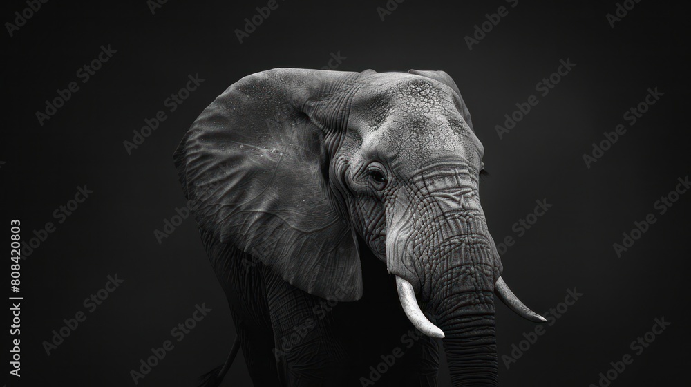 Obraz premium Black and White Portrait of Elephant