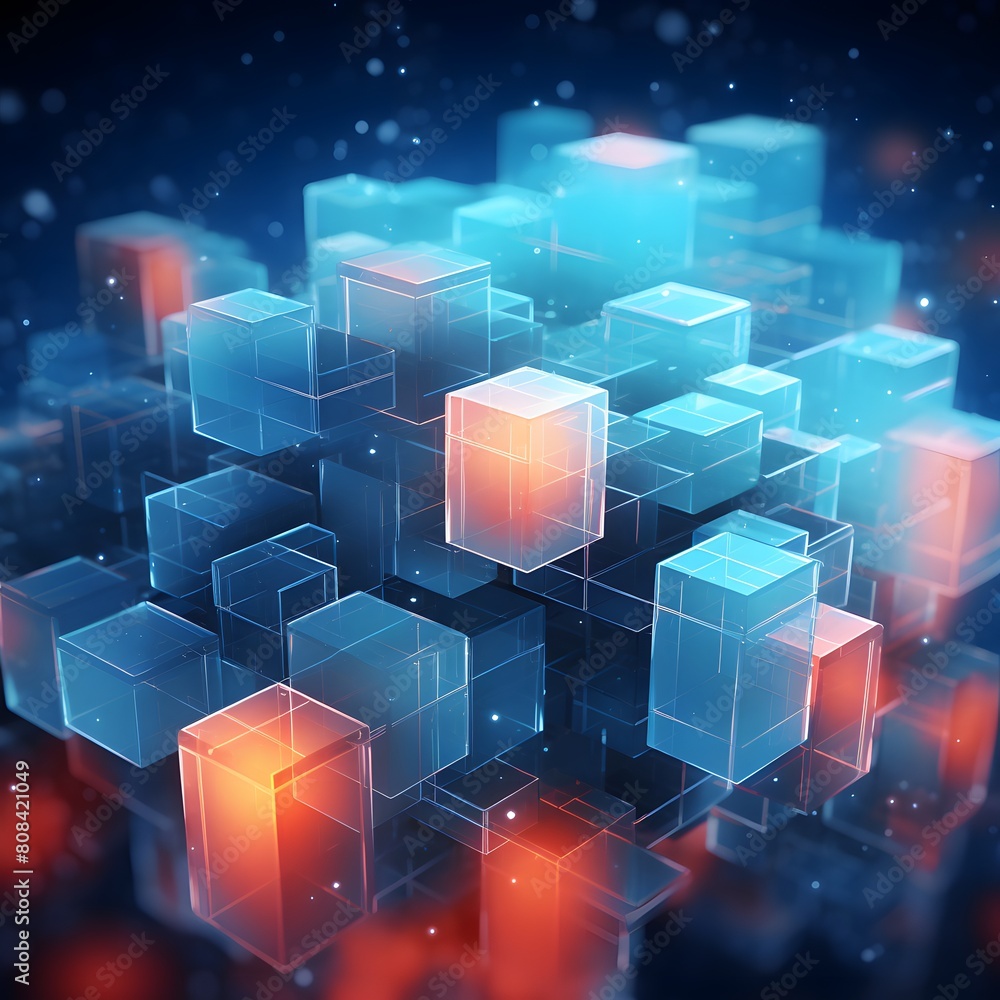Modern digital abstract 3D background. Generative AI. Modern digital abstract 3D background. Generative AI.