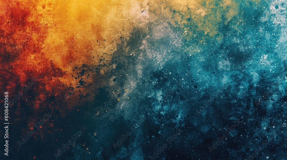 A colorful background with a blue and yellow swirl. The background is a mix of colors and has a spacey, dreamy feel to it