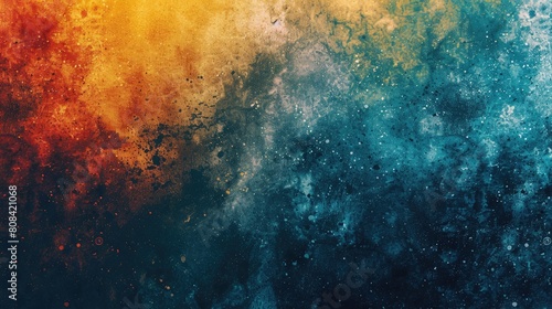 A colorful background with a blue and yellow swirl. The background is a mix of colors and has a spacey, dreamy feel to it photo