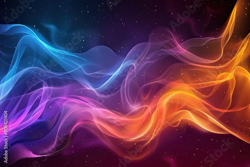 A colorful, swirling line of light with a purple and orange section. The image is abstract and has a dreamy, ethereal quality