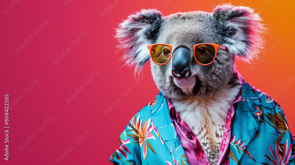 Luxurious Koala in Fashionable High-End Clothing