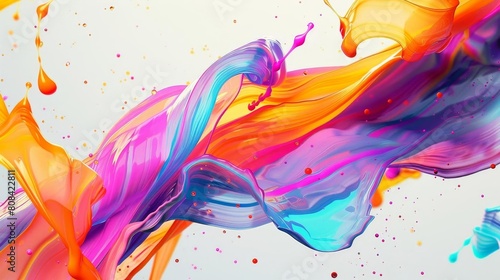 Flowing colorful lines  representing creativity and fluid motion in design