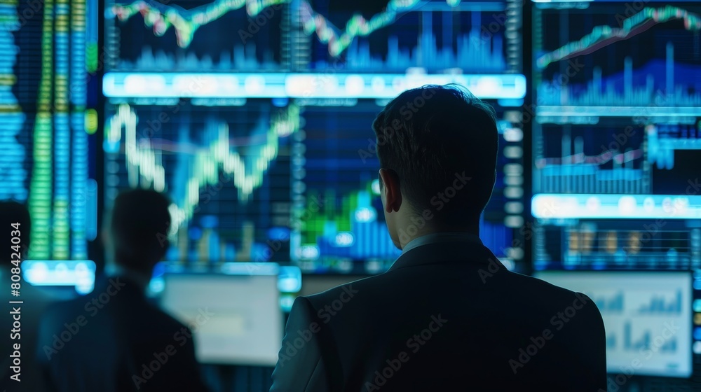 Technology Concept: Data analyst and chartist analyzing market data Technology Concept: Data analyst and chartist analyzing market data