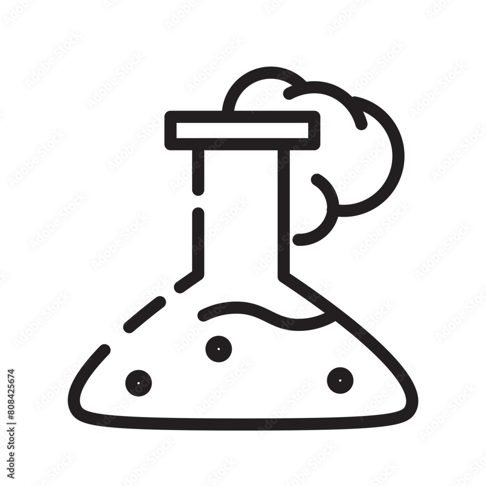 Beaker Experiment Glassware Line Icon Beaker Experiment Glassware Line Icon