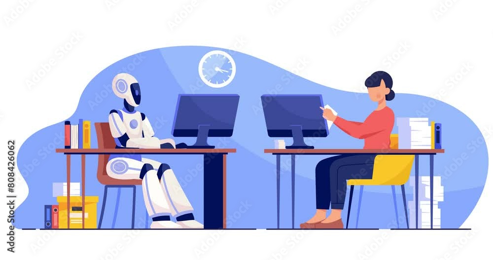 Human vs robot at workplace Human vs robot at workplace