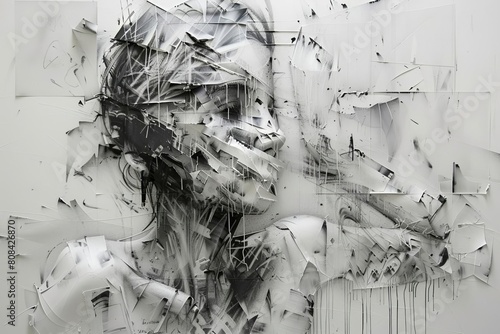 Multidimensional Canvas, blending 2D sketches and 3D figures, CuttingEdge Art Trend photo