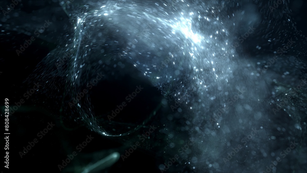 Fototapeta premium Elegant Silvery Abstract Particle Flow Decorative Background