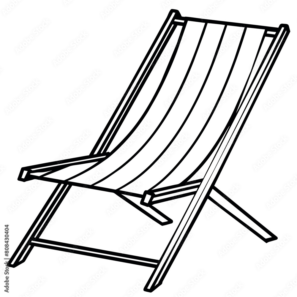Beach Chair outline coloring book page line art illustration digital drawing Beach Chair outline coloring book page line art illustration digital drawing