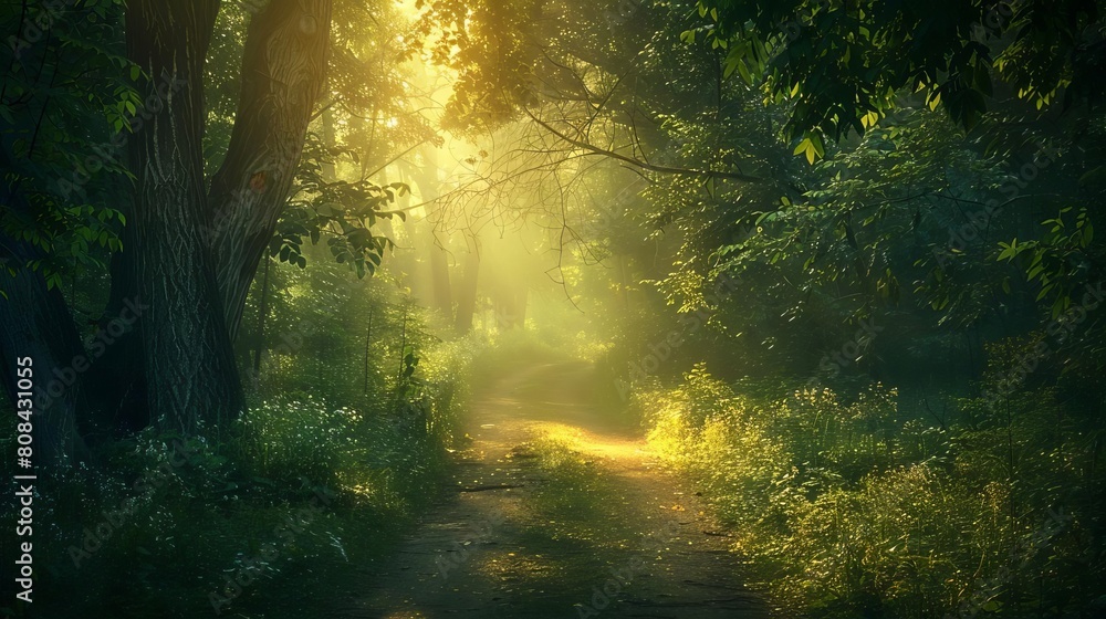 Naklejka premium Tranquil Rhythmic Journey, peaceful musical paths, Calming Melodies