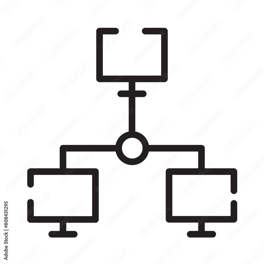 Server Local Network Line Icon Server Local Network Line Icon