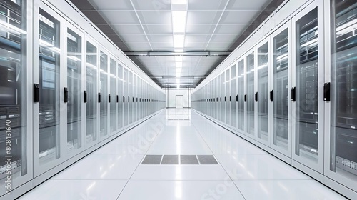 Visualization of a sophisticated data center, emphasizing modern IT infrastructure