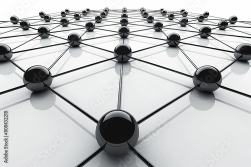 Wireframe design with floating nodes, depicting a scalable and flexible network