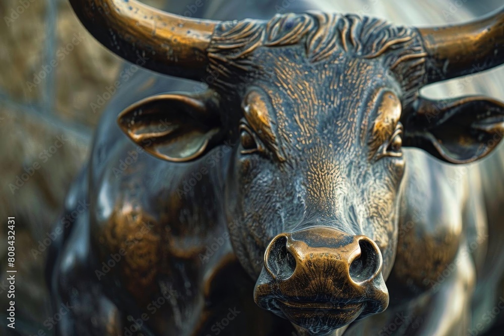 A bronze bull statue symbolizing bullish market trends in cryptocurrency A bronze bull statue symbolizing bullish market trends in cryptocurrency
