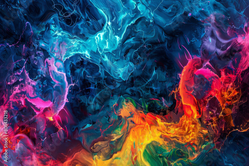 captivating abstract artwork with vibrant colors and expressive brushstrokes photo