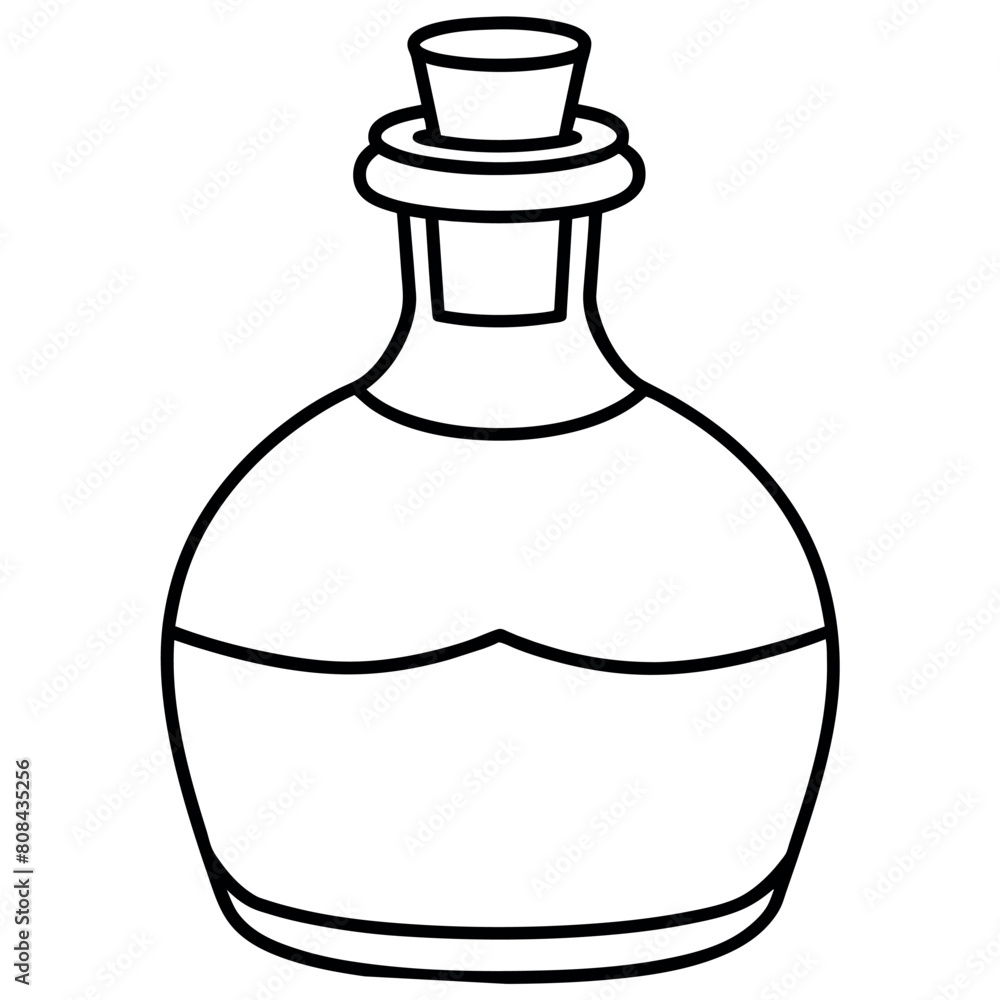 Bottle outline coloring book page line art illustration digital drawing Bottle outline coloring book page line art illustration digital drawing