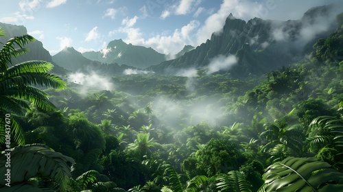 Immerse Yourself in a Jurassic Park-Inspired Lush Green Environment