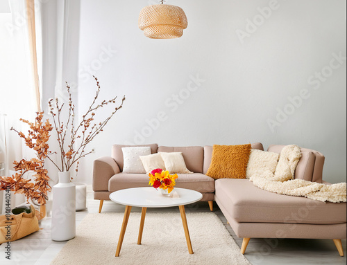 Living room, interior mock up photography photo