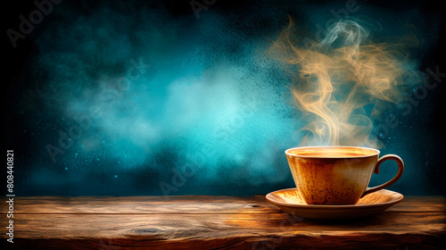 Rise and shine: steam whispers from a mug, inviting you to savor the aroma of fresh coffee