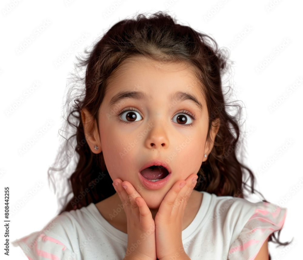 PNG Brazilian cute little girl child surprised person female. PNG Brazilian cute little girl child surprised person female.