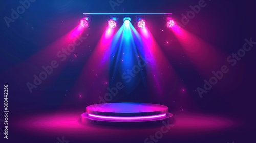 spotlight icon. Elements of Spotlight stage in neon style icons. Simple icon for websites,