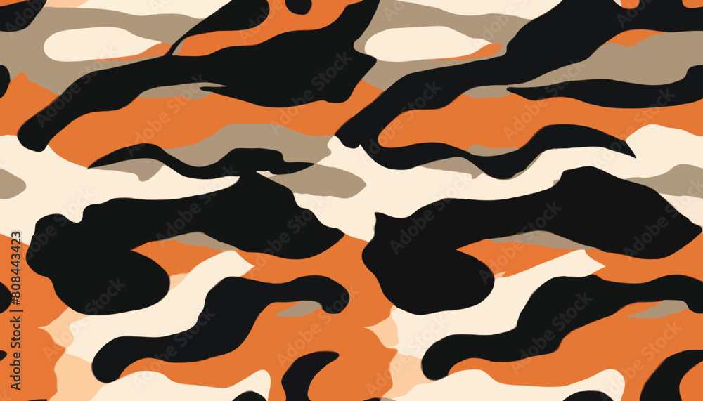 Seamless Colorful Tiger Camo Pattern Seamless Colorful Tiger Camo Pattern