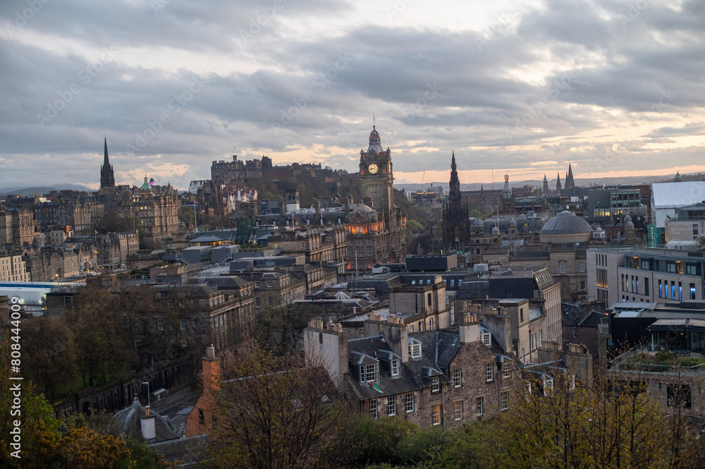 Obraz premium Panoramic view of Edinburgh, Scotland, UK from Calton Hill