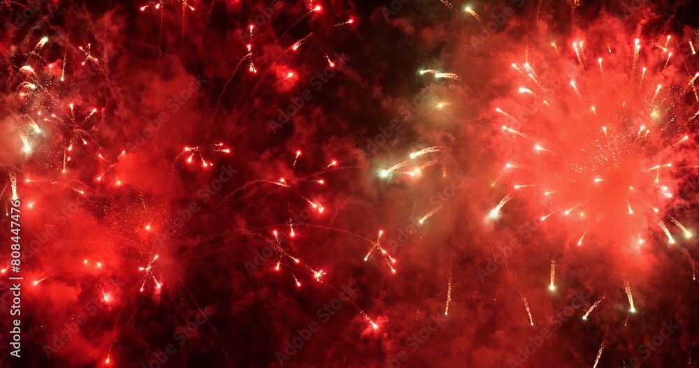 Φωτογραφία Red Firework celebrate anniversary happy new year 2024, 4th of july holiday festival
