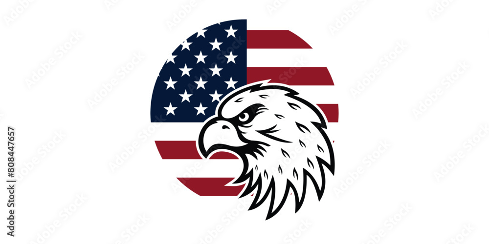 Naklejka premium American flag eagle vector design Template