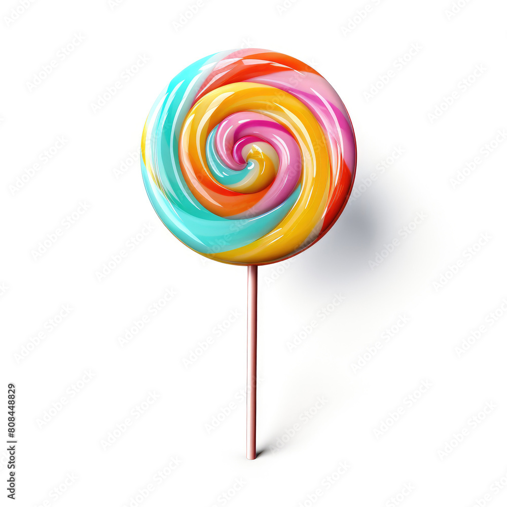 Glossy lollipop pops against white, Ai Generated Glossy lollipop pops against white, Ai Generated