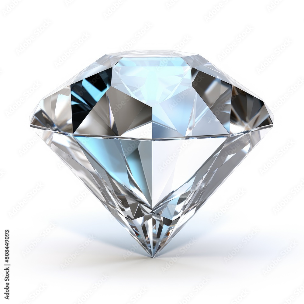 A shiny diamond nugget with a sparkling, reflective surface, isolated on a white background, Ai Generated A shiny diamond nugget with a sparkling, reflective surface, isolated on a white background, Ai Generated