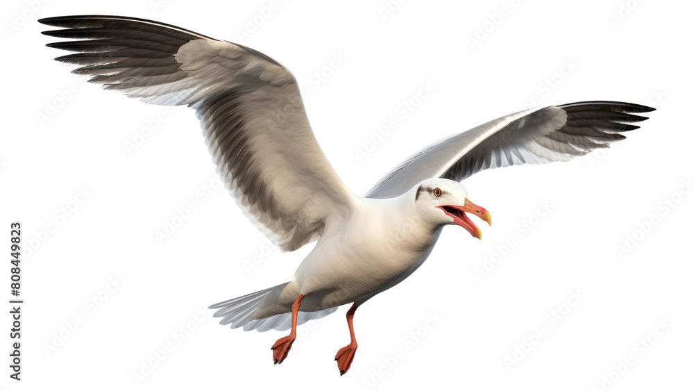 Obraz premium PNG Seagull animal flying white.