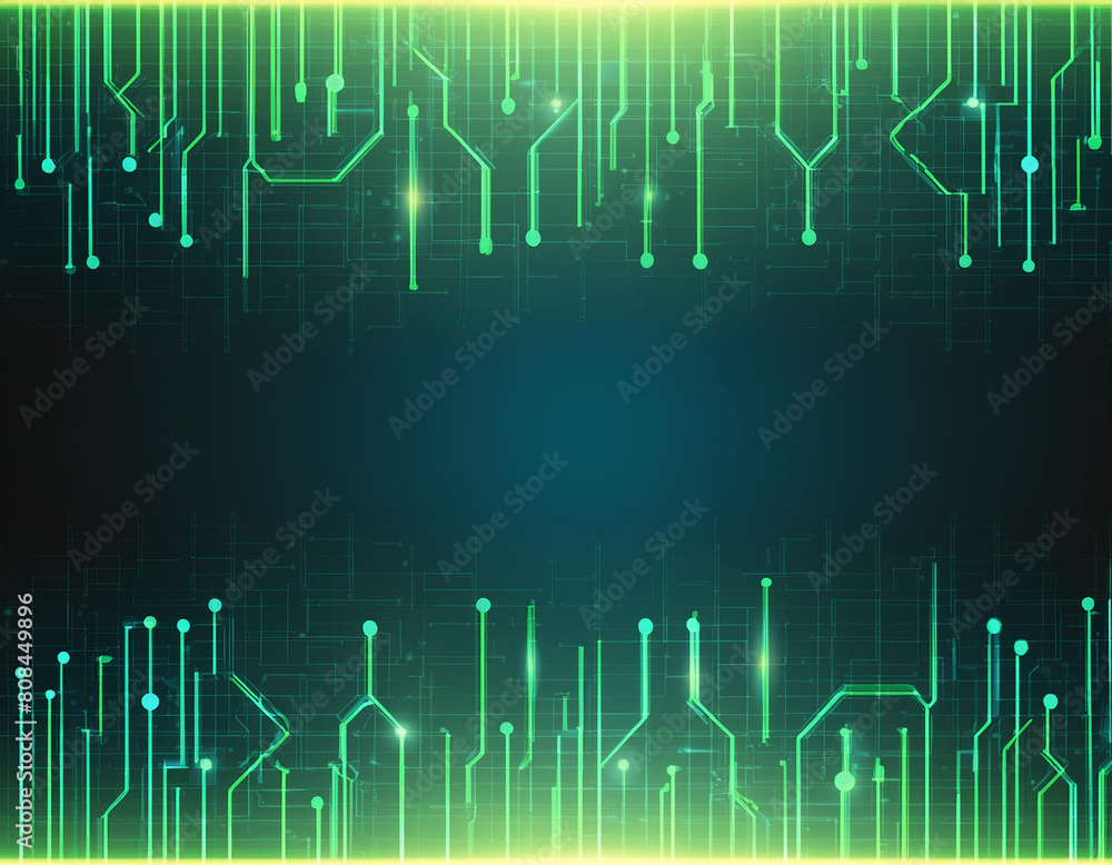 Digital Technology Theme Background. Neon color. Content Cover. Online Learning. Courses. Copy Space.