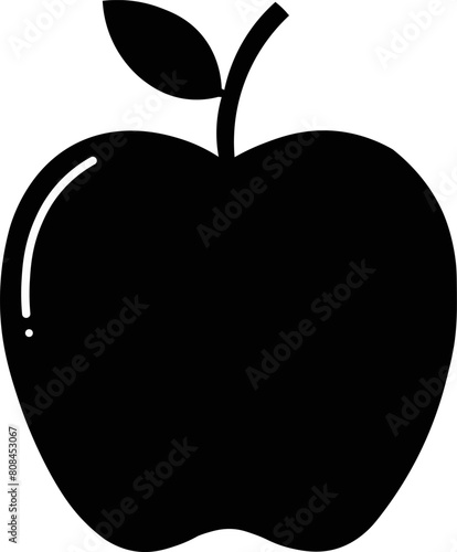 Silhouette of a fruit. Minimalist image of an apple.