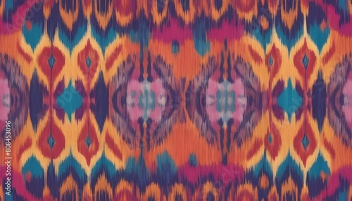 Ikat patterns with blurred edges and vibrant color upscaled_8