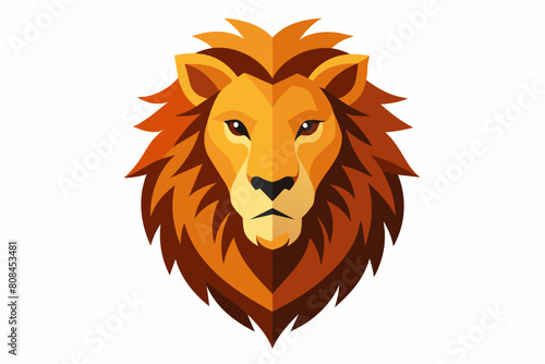 lion-head-vector illustration-white-background